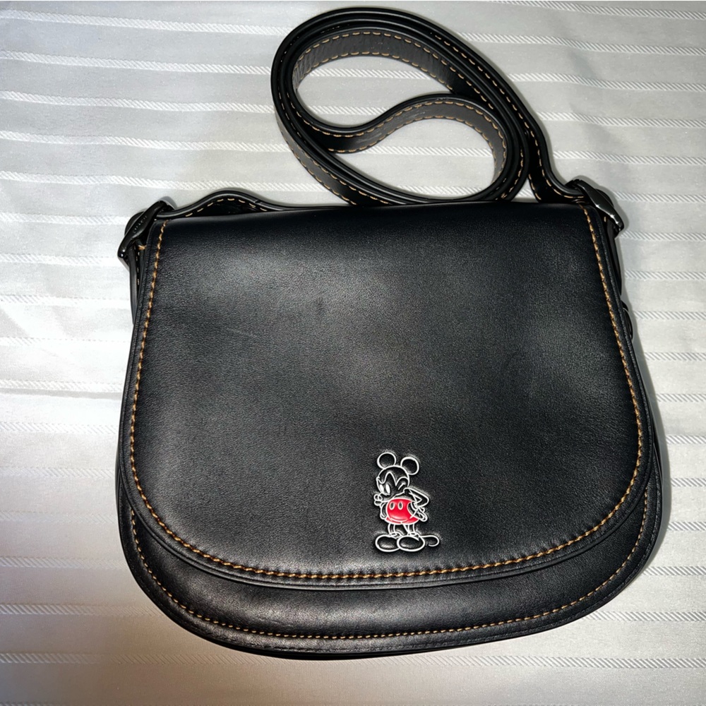 Rare Disney X Coach crossbody (Mickey Mouse).Black with antiqued steel hardware.